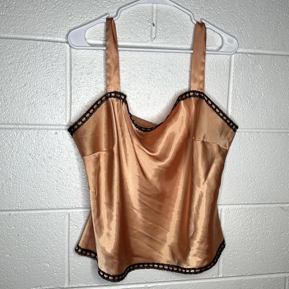 < Vintage Studio I Orange Sleep Cami With Black Lace Detail >
